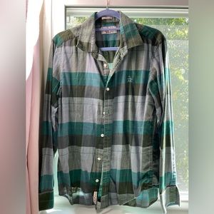 Original Penguin Men’s Medium Green Flannel Button Down
